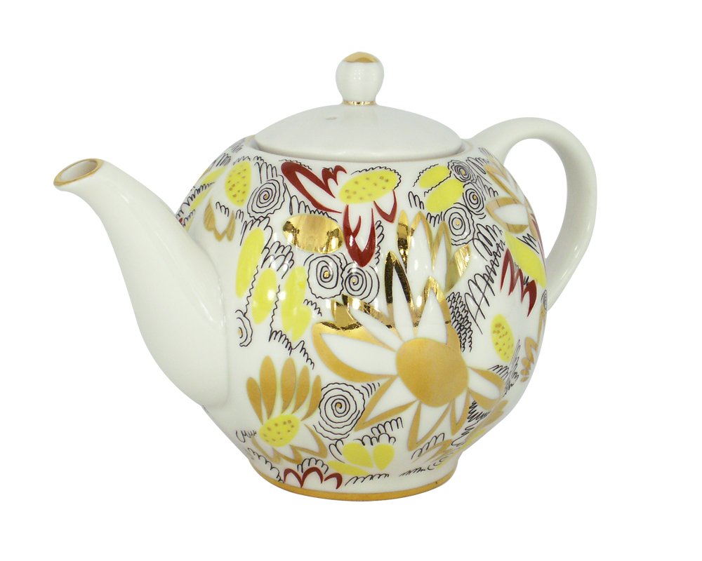 Imperial / Lomonosov Porcelain Brewing Teapot 'Golden Daisies'