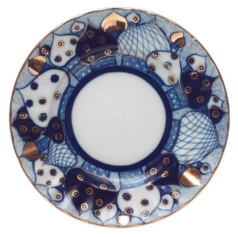 Lomonosov Porcelain Cake Dessert Plate Church Bells 7 inches