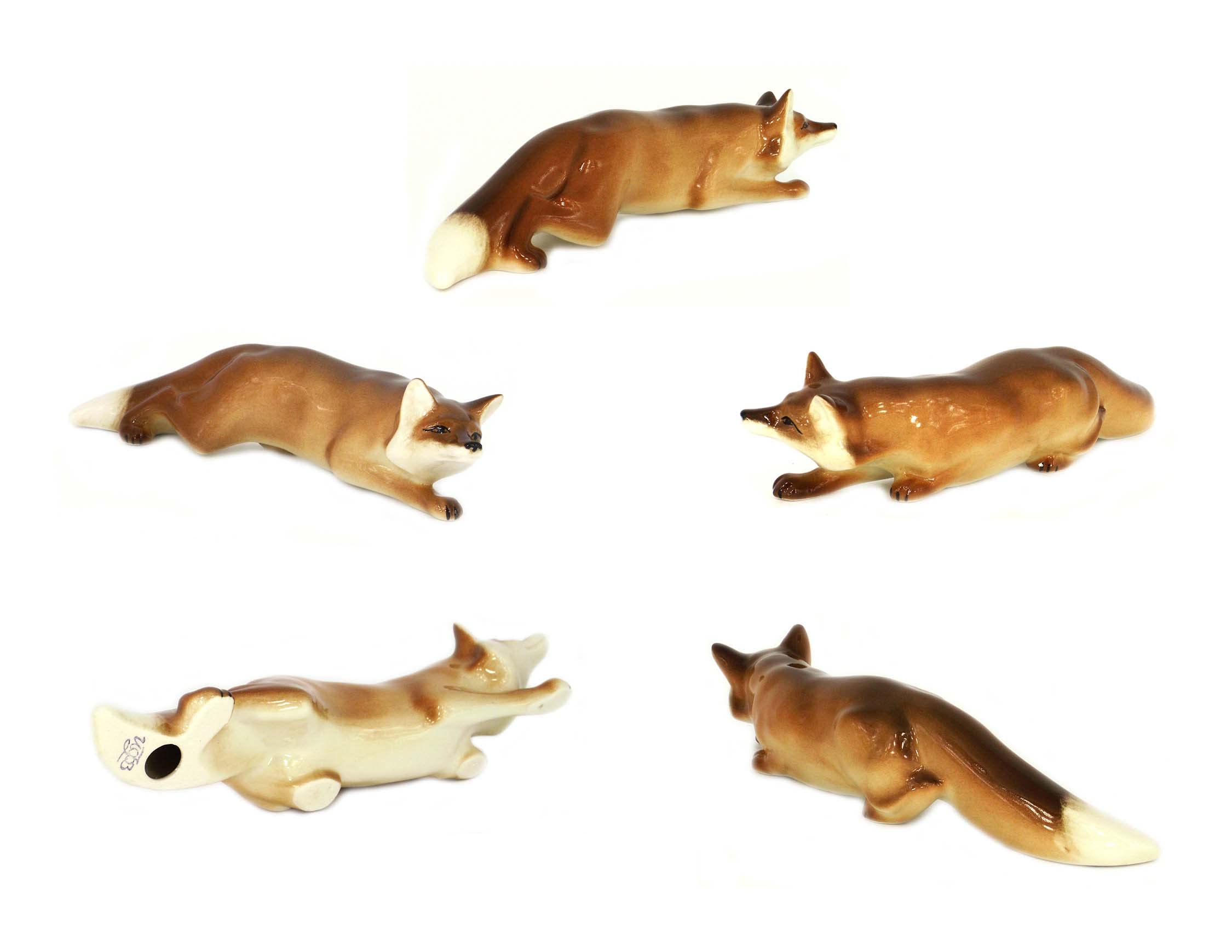 Red Fox Hunting Lomonosov Porcelain Collectible Figurine
