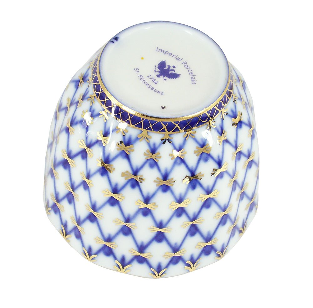 Lomonosov Porcelain Cobalt Net Tulip Coffee Tea Pialat Piala 4.7 oz/140 ml