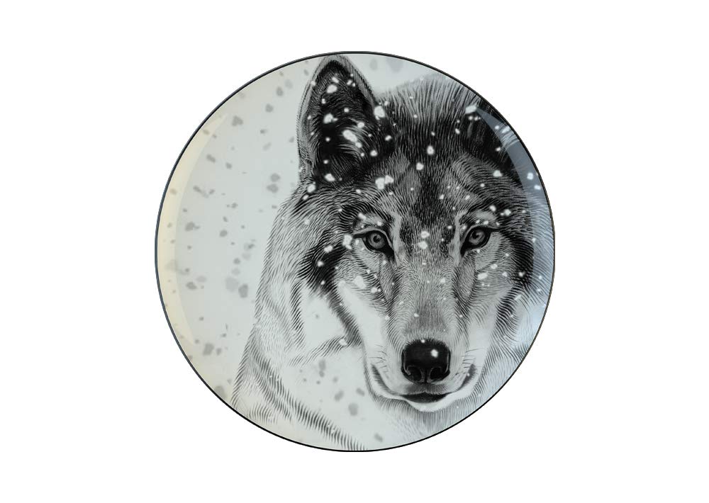Lomonosov Porcelain Decorative Wall Plate Totem Animal Wolf 9.1"/230 mm