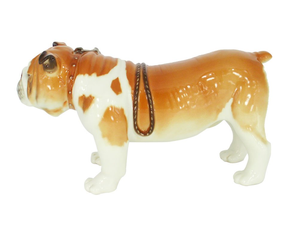 English Bulldog Big Decorate Lomonosov Porcelain Collectible Figurine