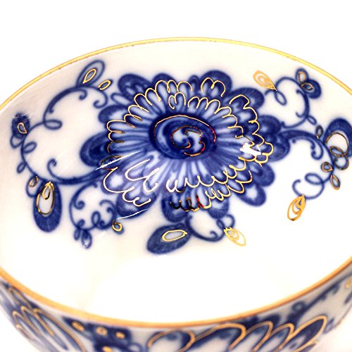 Lomonosov Porcelain Set Singing Garden 3 pc Cup 7.8 fl.oz/230 ml, Saucer and Cake Dessert plate