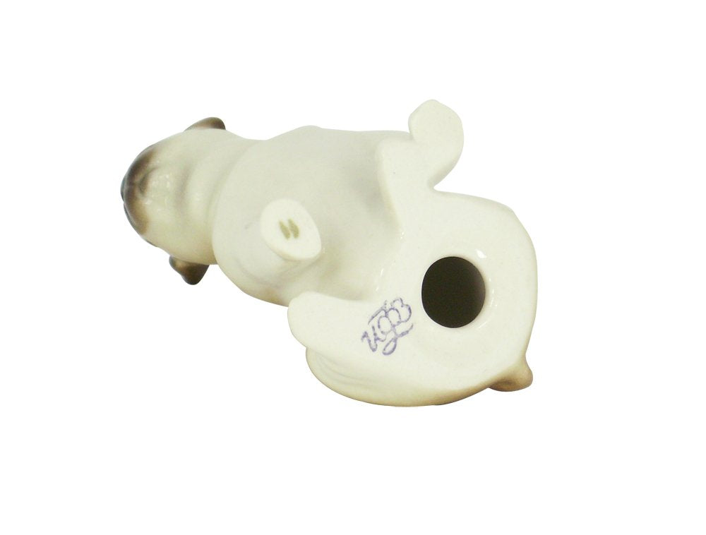 Pug Dog Sitting Lomonosov Porcelain Collectible Figurine