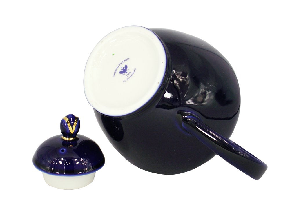 Lomonosov Imperial Porcelain Teapot Spring Dark Night 67.6 oz/2000 ml