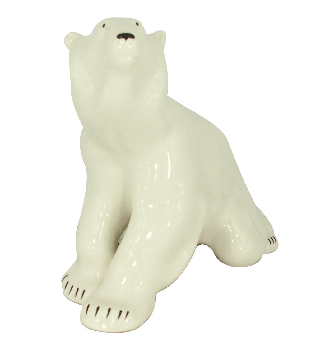 Polar Bear Sitting Big Lomonosov Porcelain Collectible Figurine
