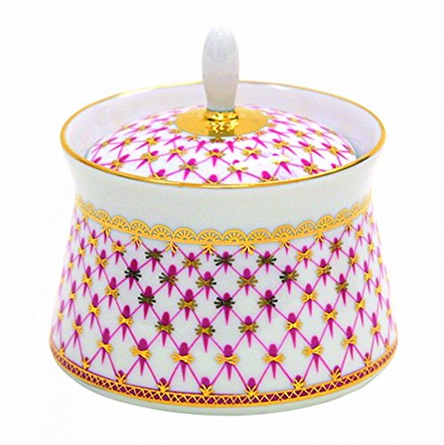 Lomonosov Porcelain Sugar Bowl Youth Red Net Blues 6.8 oz/200 ml