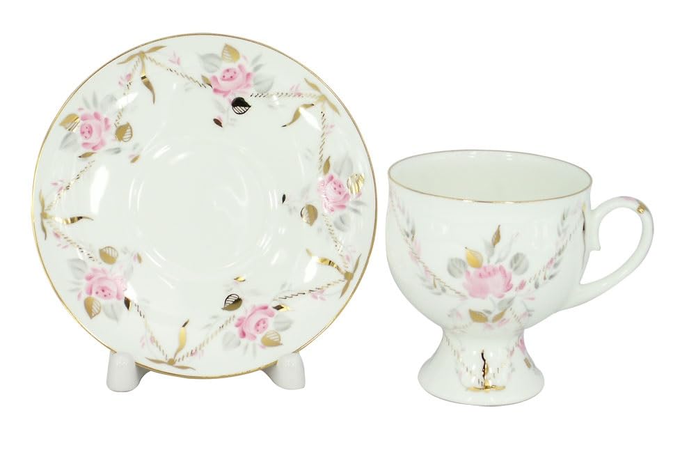 Lomonosov Imperial Bone China Porcelain Coffee Tea Cup and Saucer Galant 5.41oz/160ml