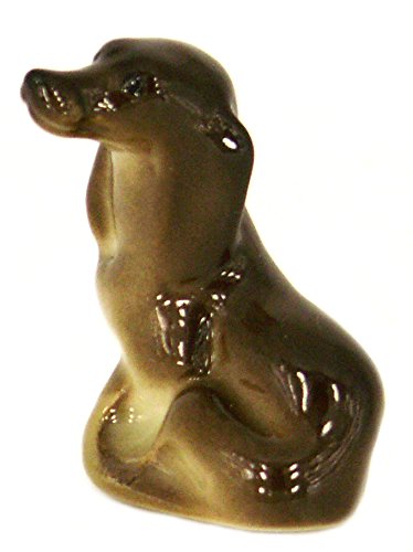 Dachshund Sitting Little Lomonosov Porcelain Collectible Figurine