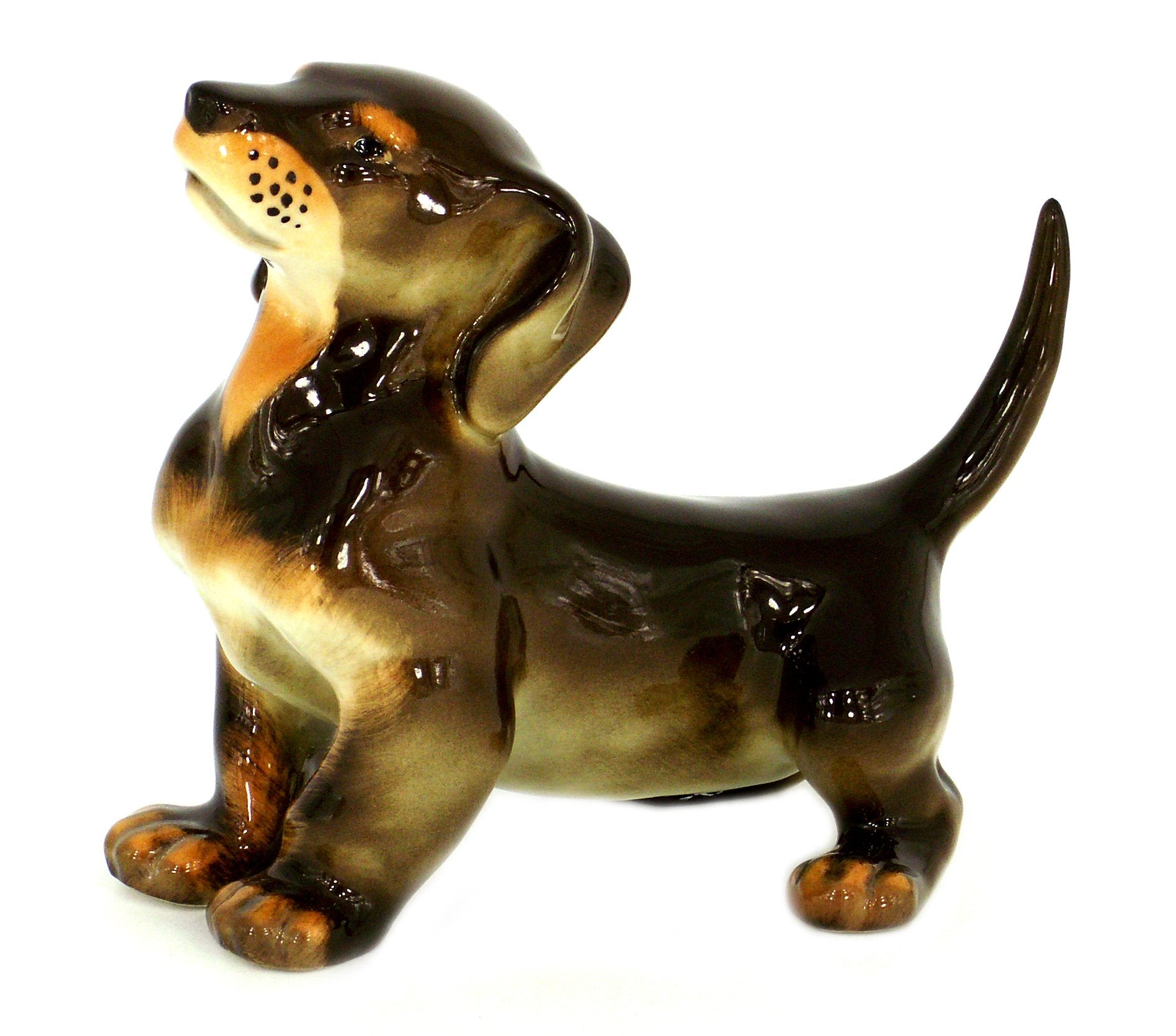 Dachshund Dog Brown Colored Lomonosov Porcelain Collectible Figurine
