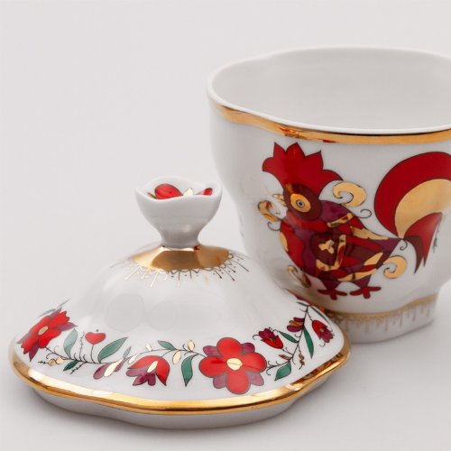 Imperial / Lomonosov Porcelain Souvenir Teacup w/ Saucer and Lid