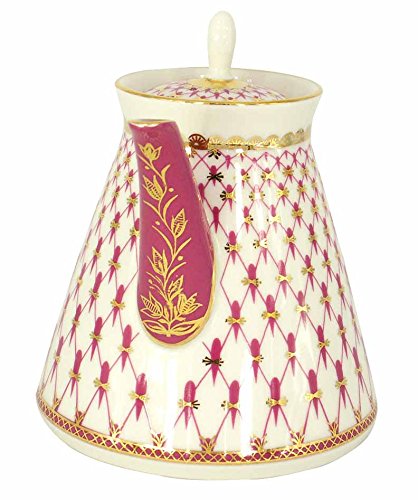 Lomonosov Porcelain Teapot Red Net 17 oz/500 ml 2 cups