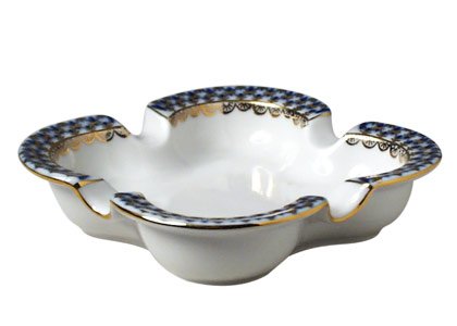 Lomonosov Porcelain Ash Tray Youth Cobalt Net