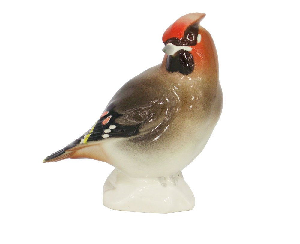 Waxwing Bird #2 Lomonosov Porcelain Collectible Figurine