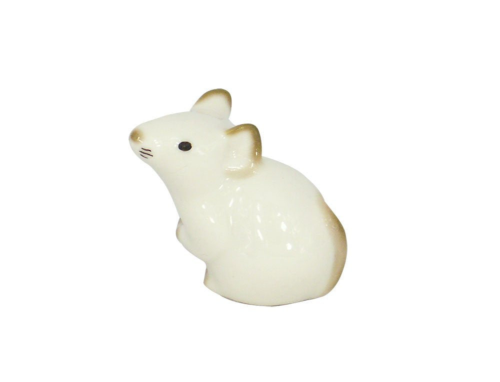 Mouse White Tiny Lomonosov Porcelain Collectible Figurine