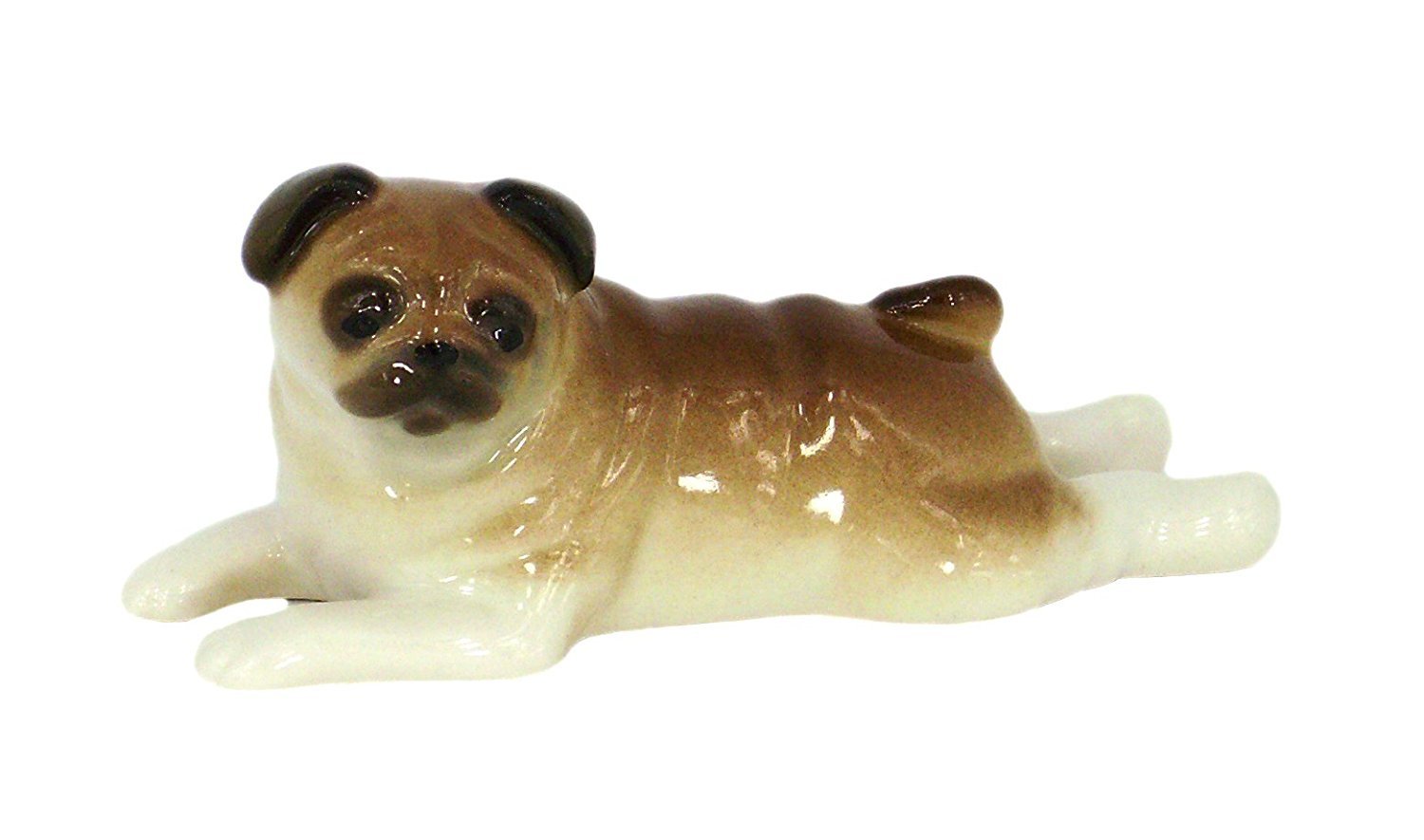 Pug Dog Lying Lomonosov Porcelain Collectible Figurine