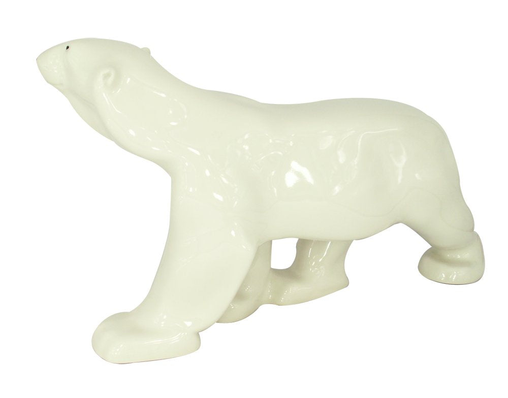 Polar Bear Walking Big Lomonosov Porcelain Decorative Figurine