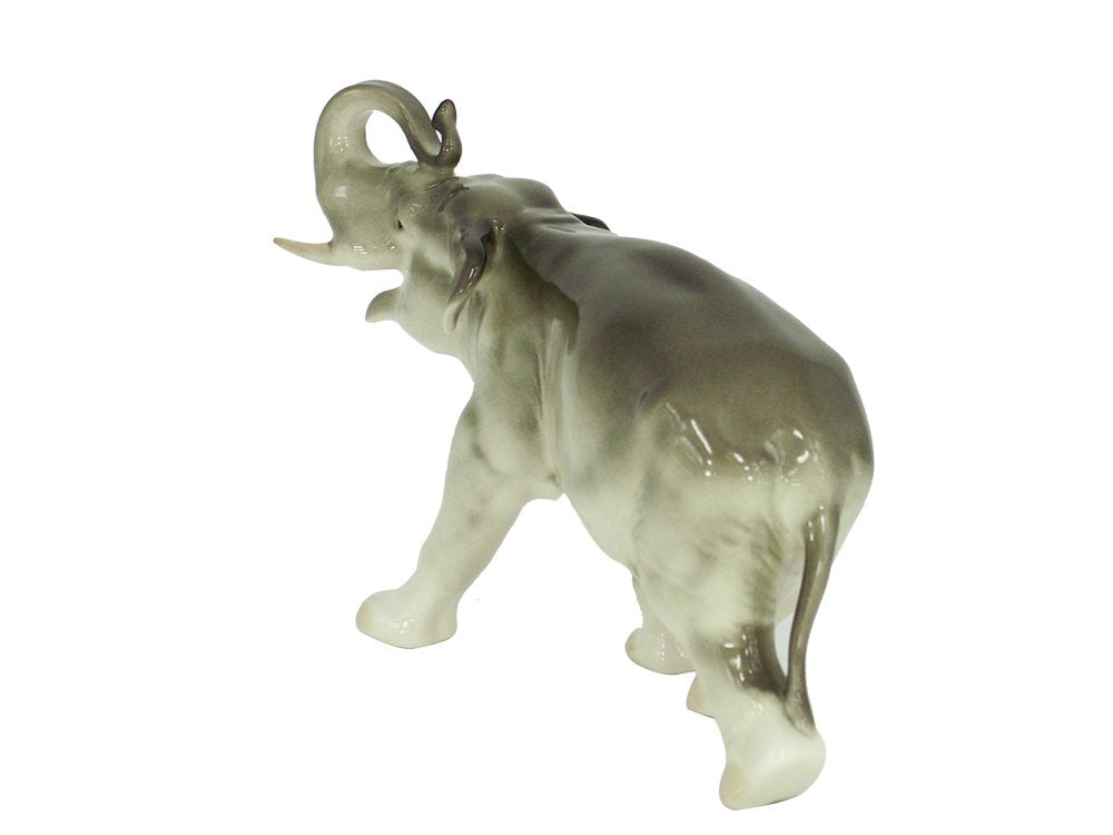 Elephant Running Big Lomonosov Porcelain Collectible Figurine