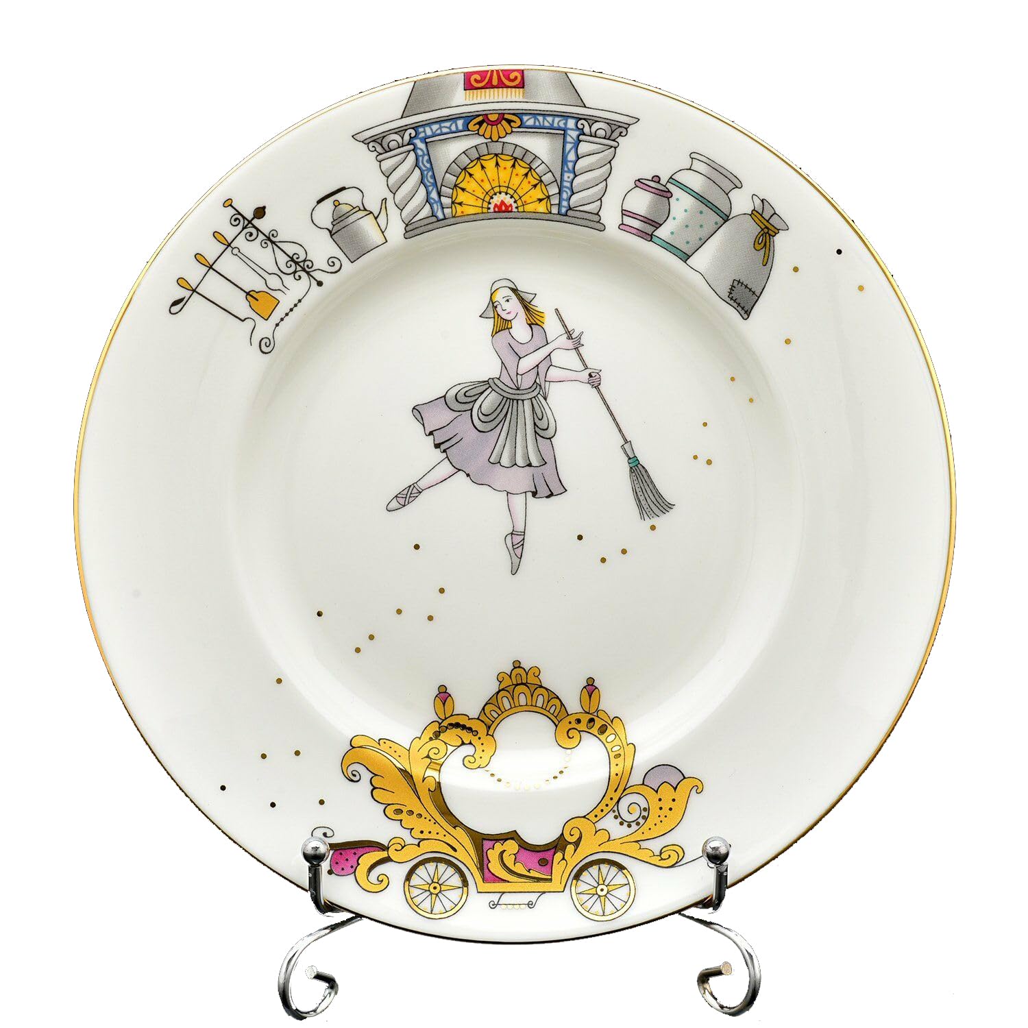 Lomonosov Porcelain Tea Set Cup, Saucer and Cake Plate Ballet Cinderella (Prokofiev) 5.6 fl.oz/165 ml