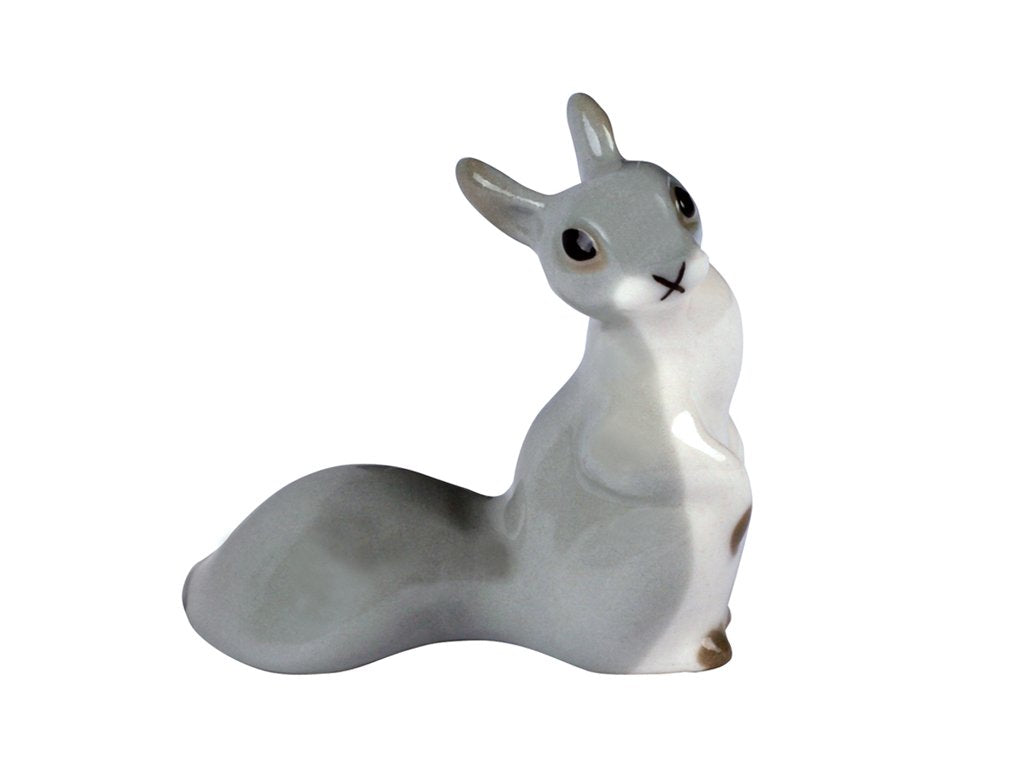 Squirrel Winter Gray Lomonosov Porcelain Collectible Figurine